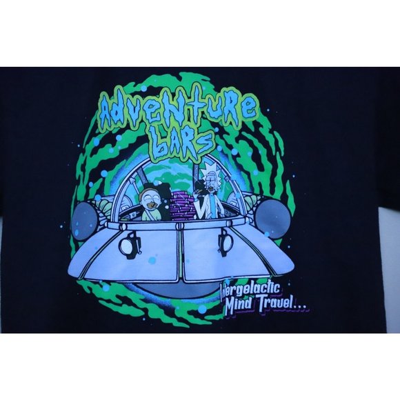 Rick & Morty Men's Size Medium Black Shirt Adventure Bars Short Sleeve Tee - Picture 3 of 7